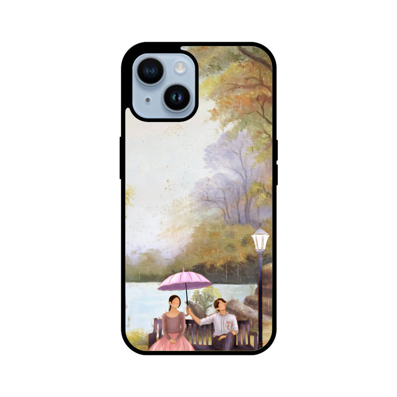 Green Sky Blue Lady and Man Phone Case