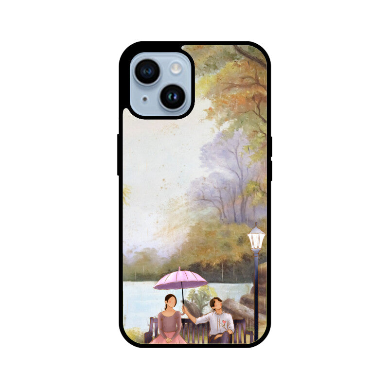 Green Sky Blue Lady and Man Phone Case