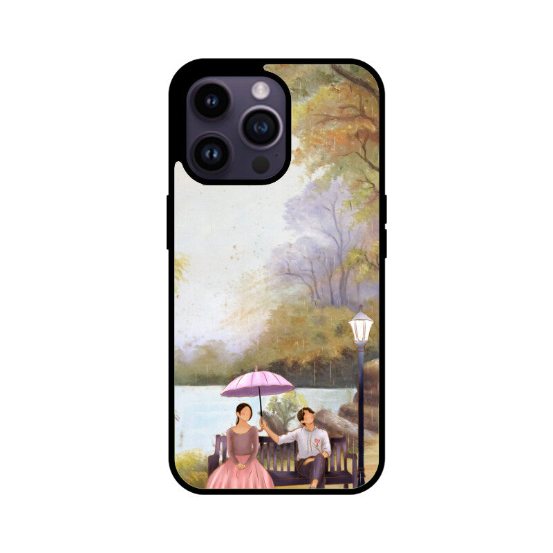 Green Sky Blue Lady and Man Phone Case