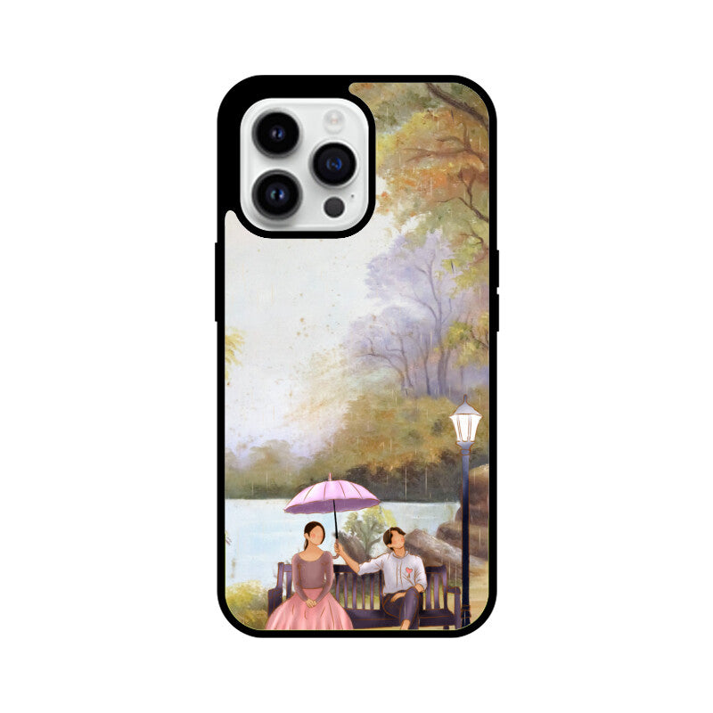 Green Sky Blue Lady and Man Phone Case