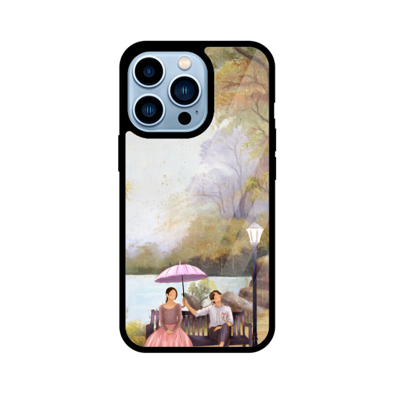 Green Sky Blue Lady and Man Phone Case