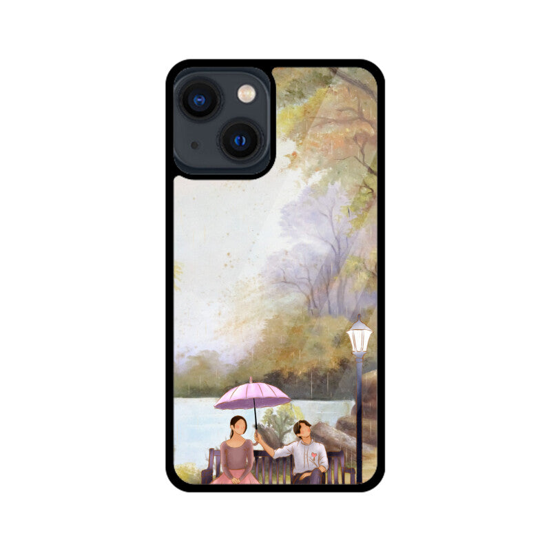 Green Sky Blue Lady and Man Phone Case