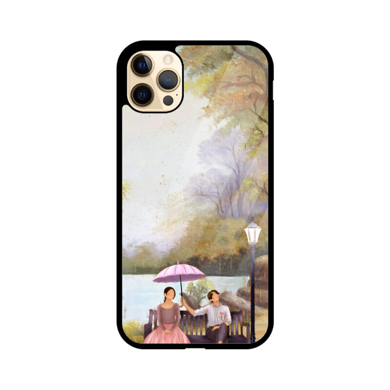 Green Sky Blue Lady and Man Phone Case