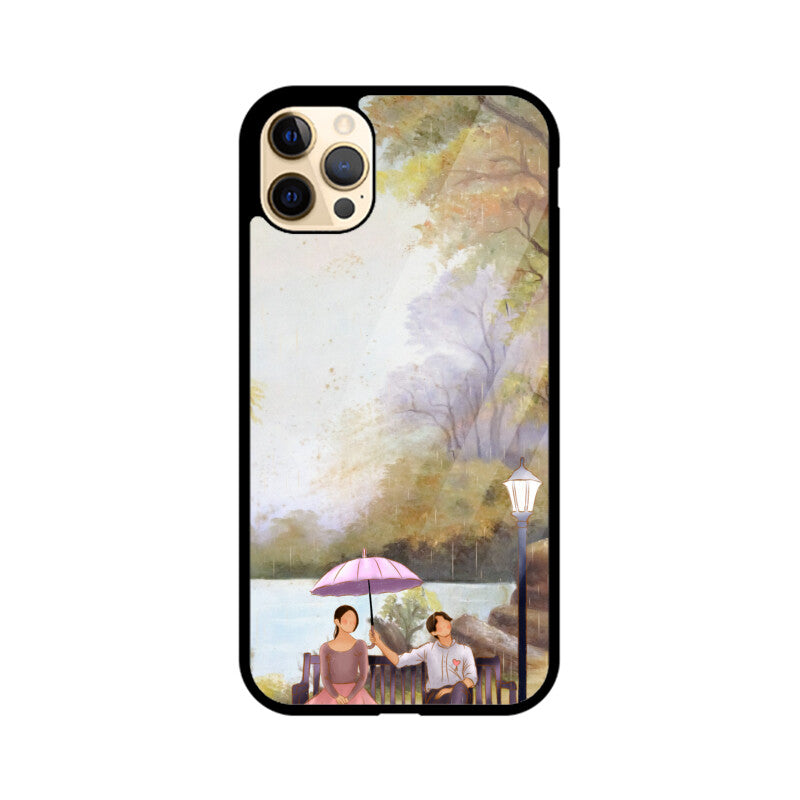 Green Sky Blue Lady and Man Phone Case