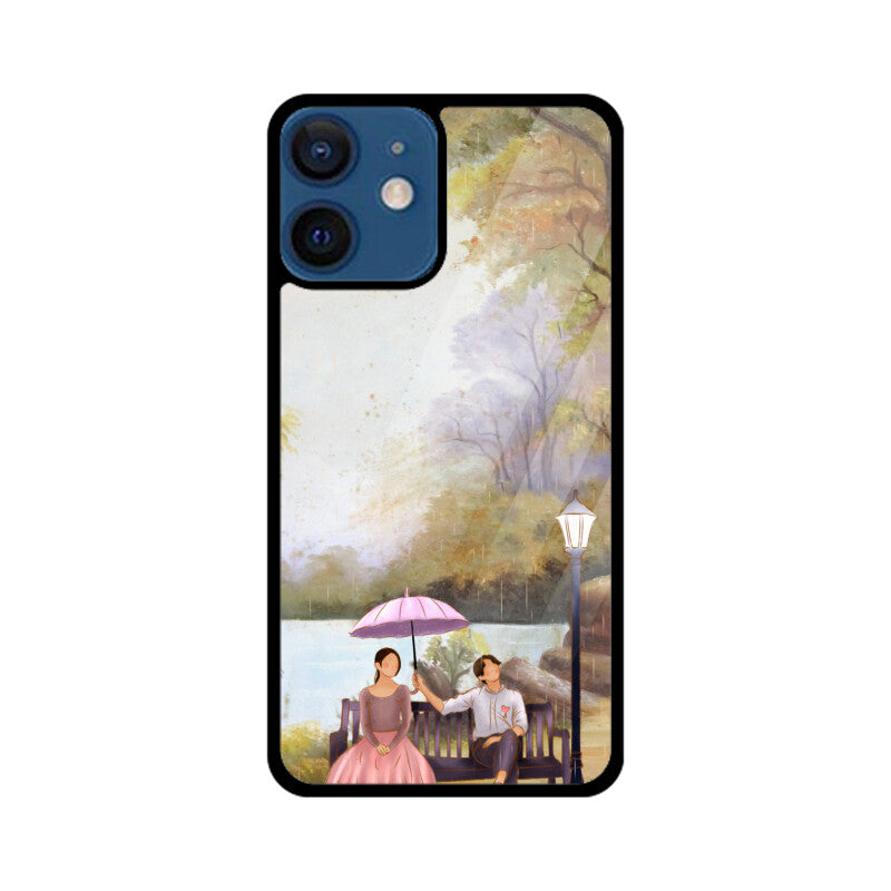 Green Sky Blue Lady and Man Phone Case
