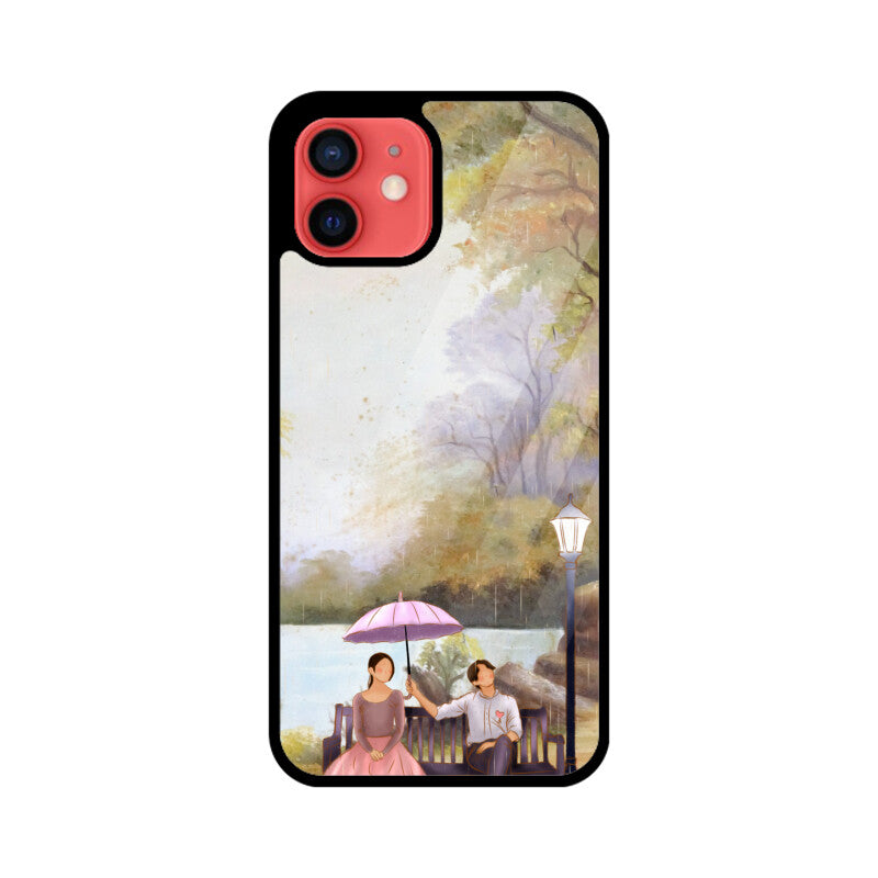 Green Sky Blue Lady and Man Phone Case