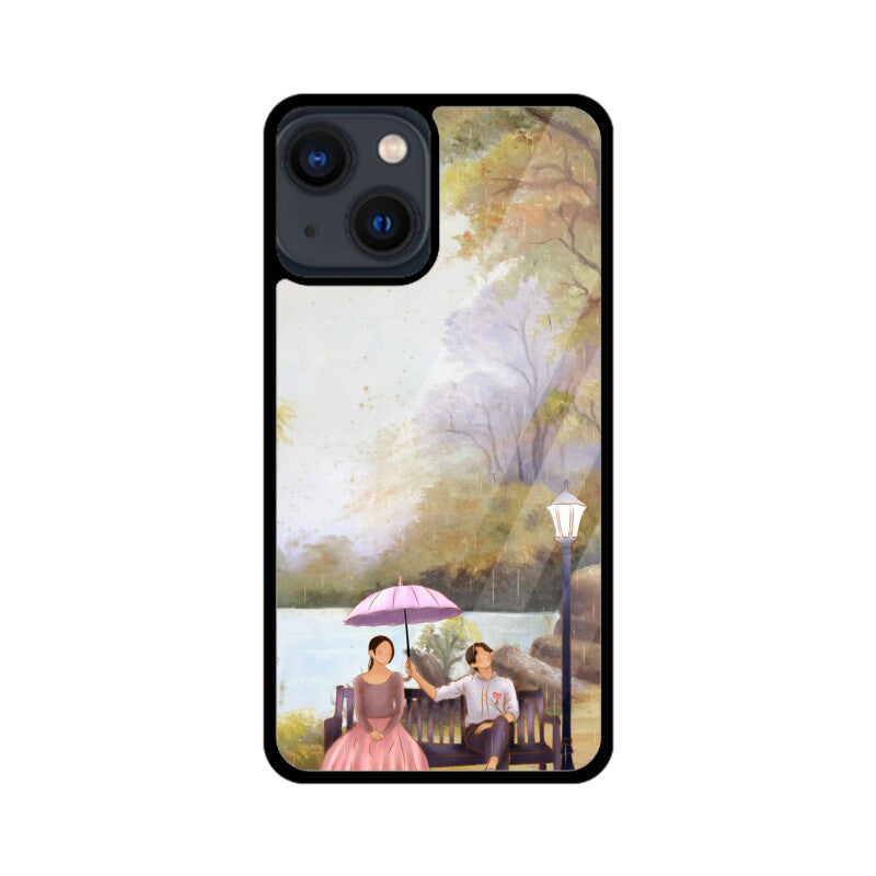 Green Sky Blue Lady and Man Phone Case