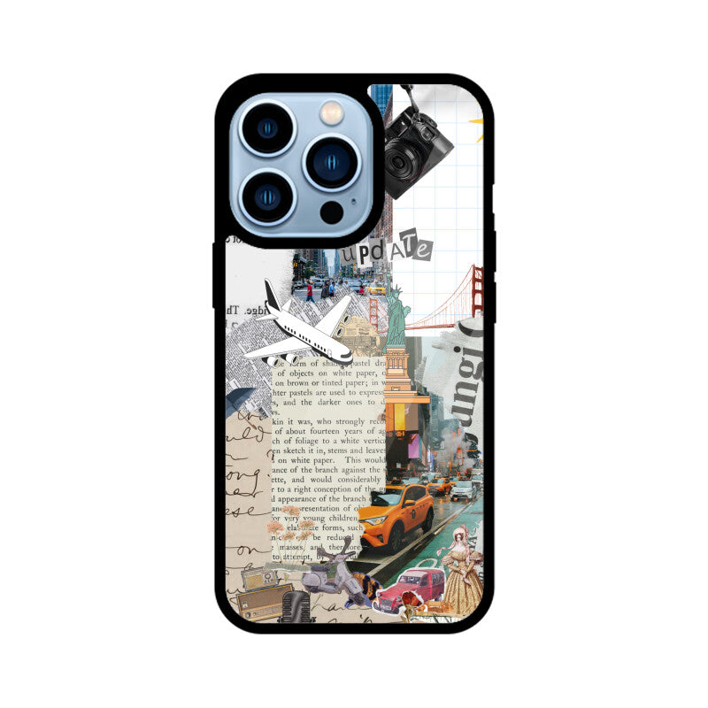 Grey Vintage Scrapbook Mood Board Phone Case