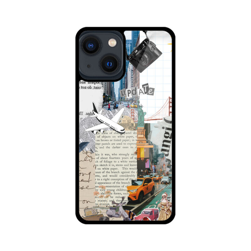 Grey Vintage Scrapbook Mood Board Phone Case