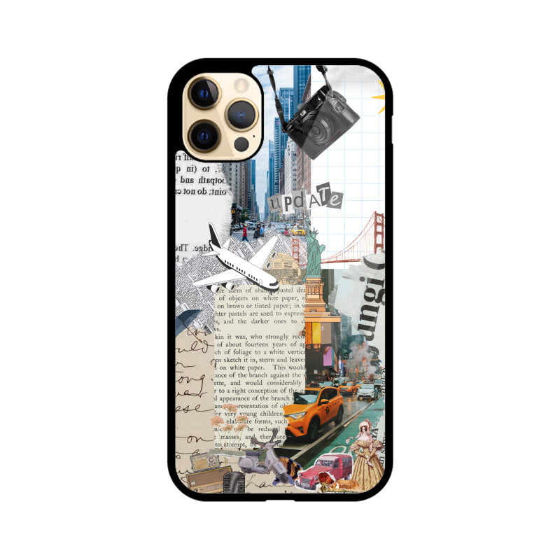 Grey Vintage Scrapbook Mood Board Phone Case