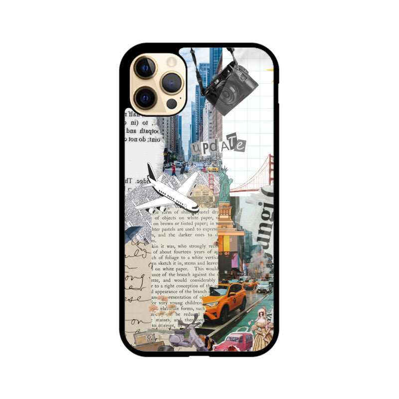 Grey Vintage Scrapbook Mood Board Phone Case