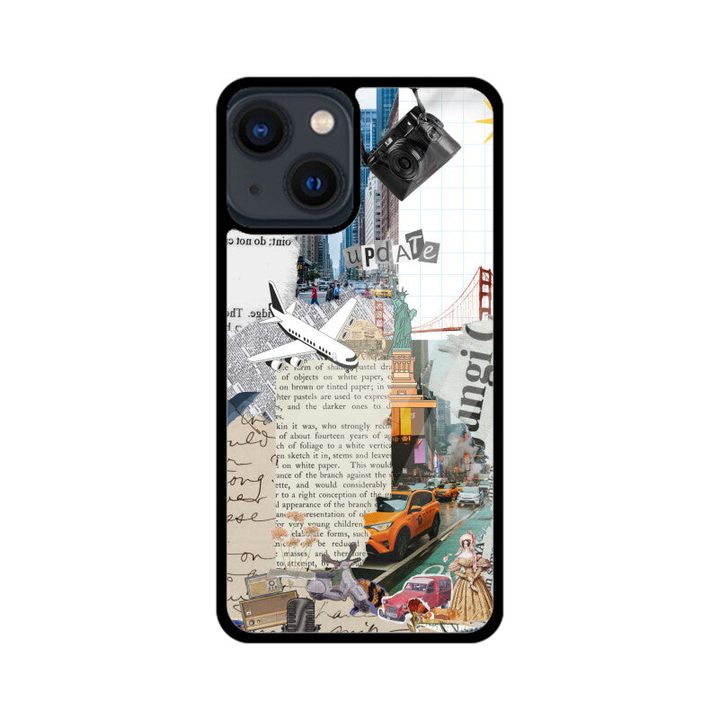 Grey Vintage Scrapbook Mood Board Phone Case
