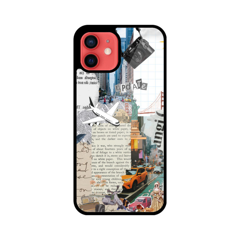 Grey Vintage Scrapbook Mood Board Phone Case