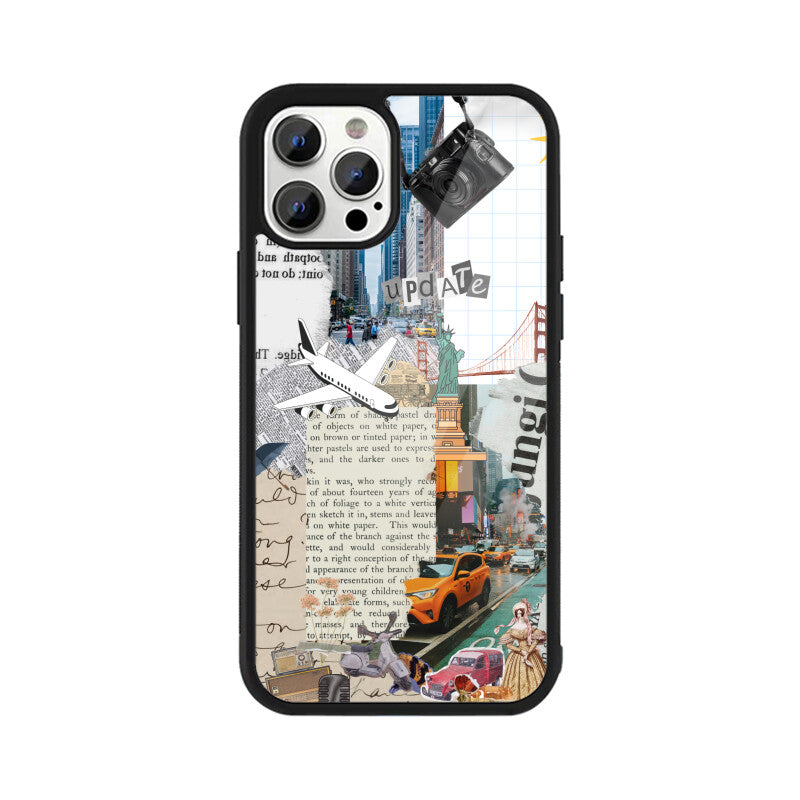 Grey Vintage Scrapbook Mood Board Phone Case