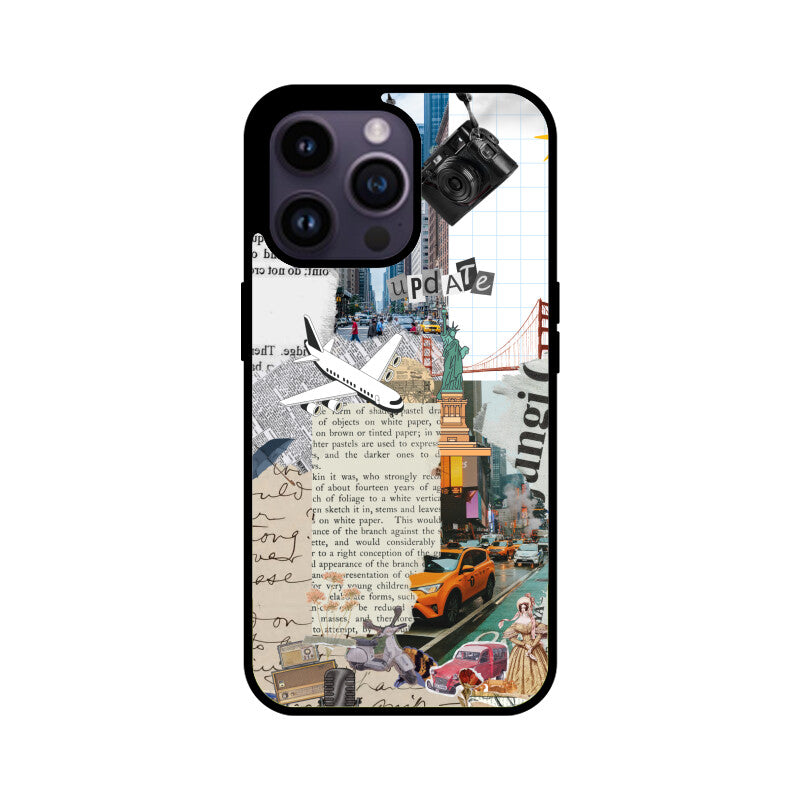 Grey Vintage Scrapbook Mood Board Phone Case