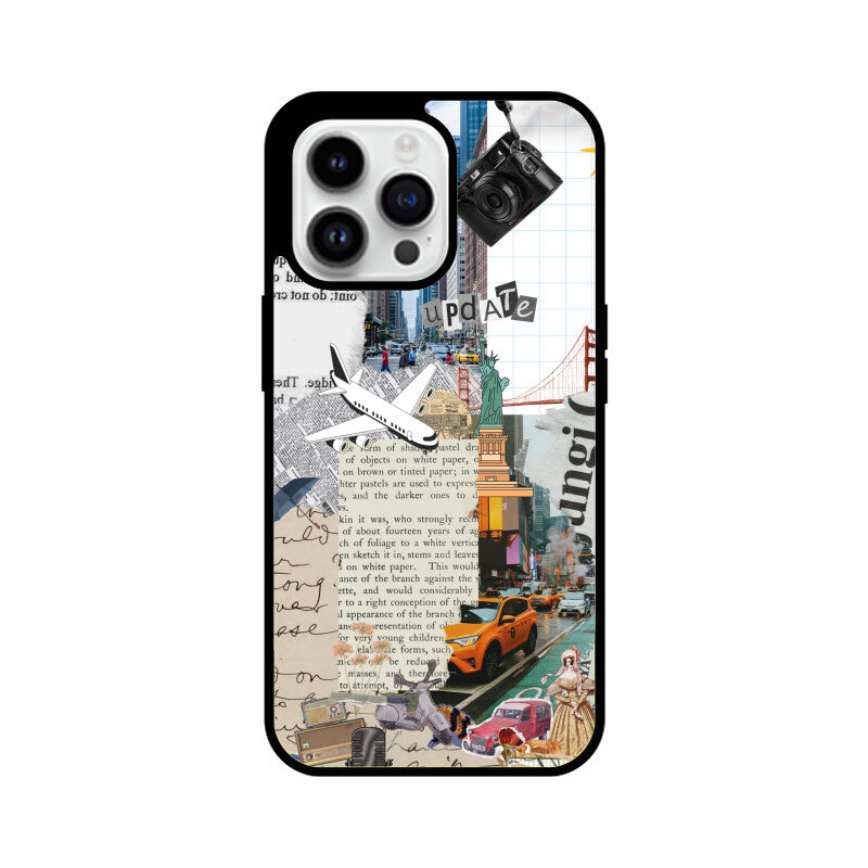 Grey Vintage Scrapbook Mood Board Phone Case