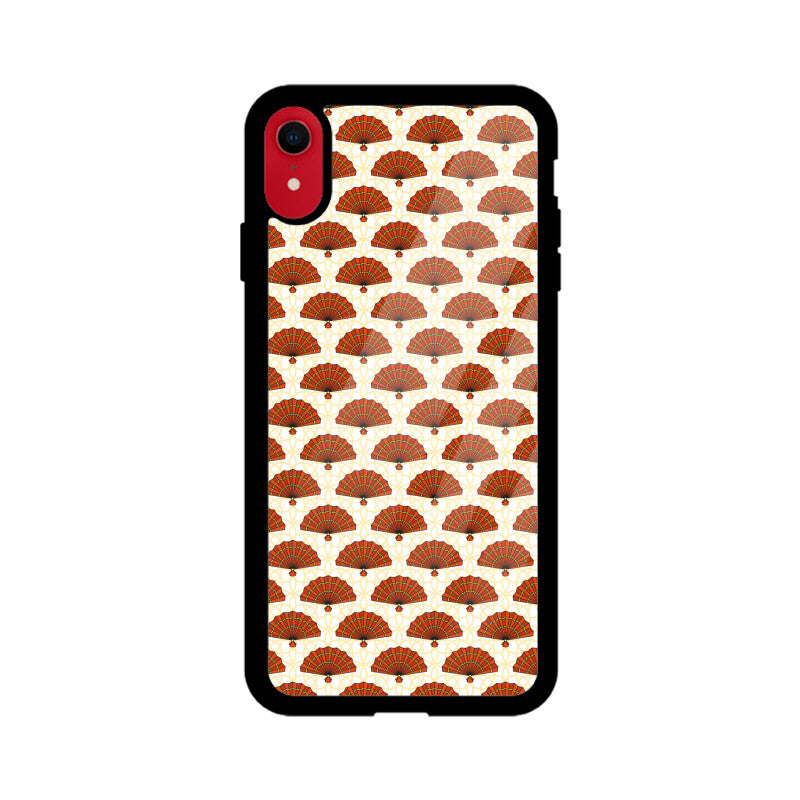 White And Red Asian Chinese Traditional Hand Fan Pattern Phone Case
