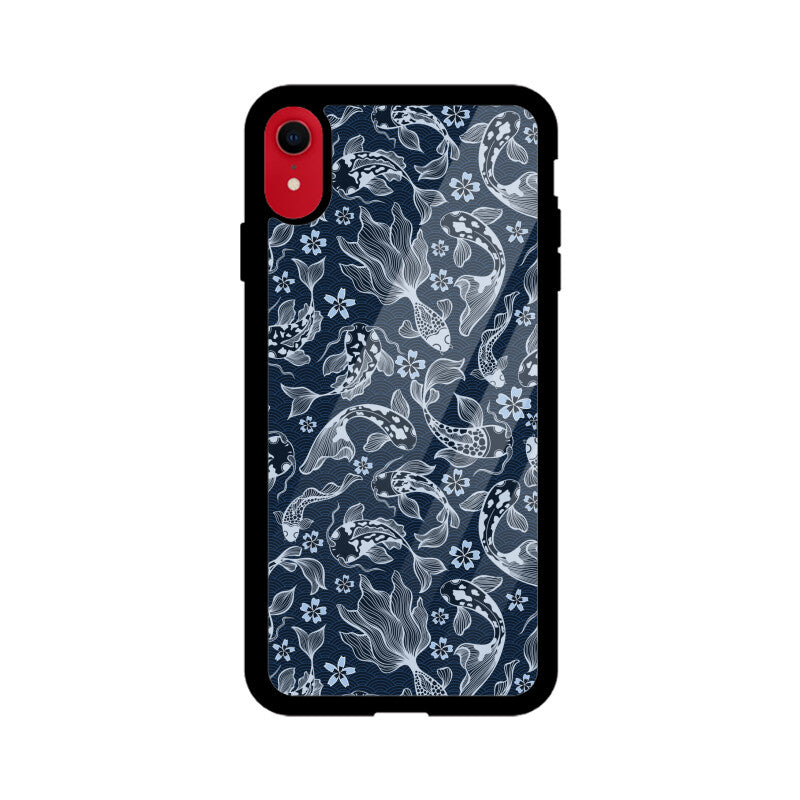 Blue Japanese Carp Koi Fish Detailed Seamless Pattern Phone Case