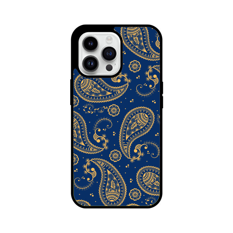 Yellow Blue Indian Paisley Phone Case