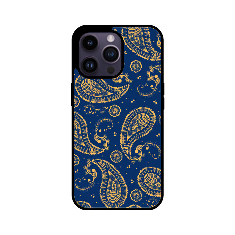 Yellow Blue Indian Paisley Phone Case