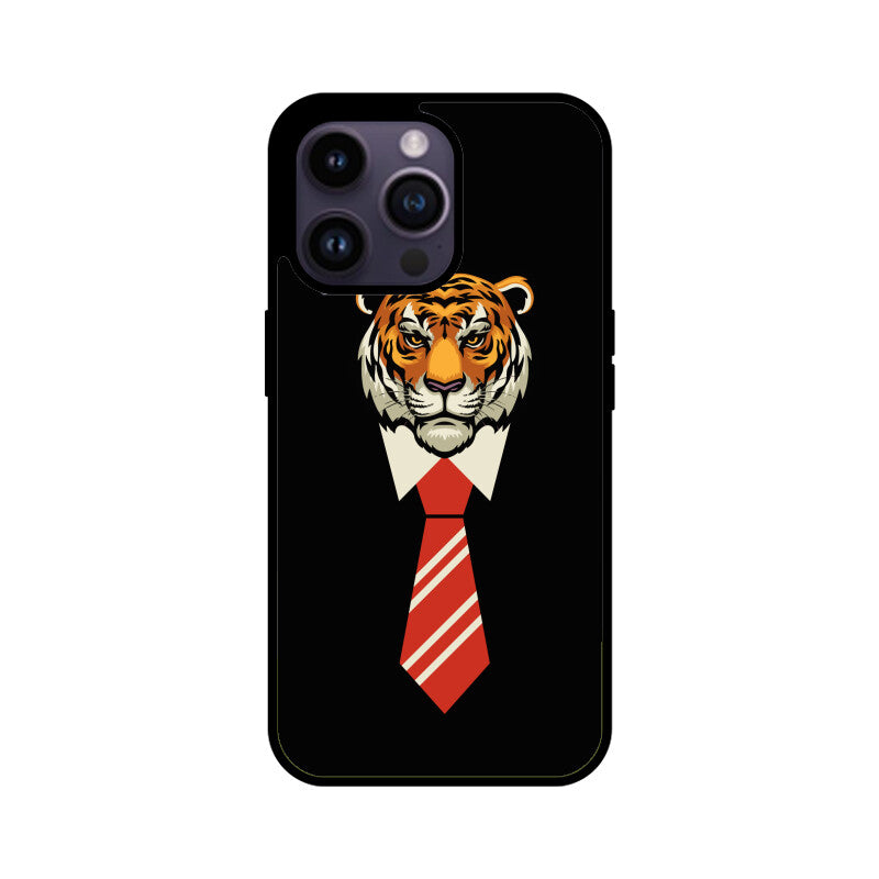 Orange Red Beige Colorful Tiger With Tie Phone Case