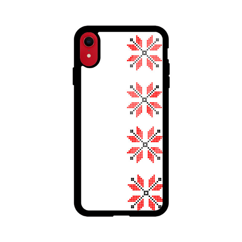 White Red Black Traditional Ukrainian Embroidery Pattern Phone Case