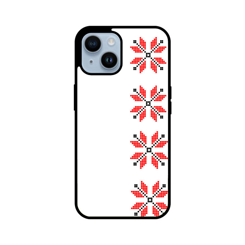 White Red Black Traditional Ukrainian Embroidery Pattern Phone Case