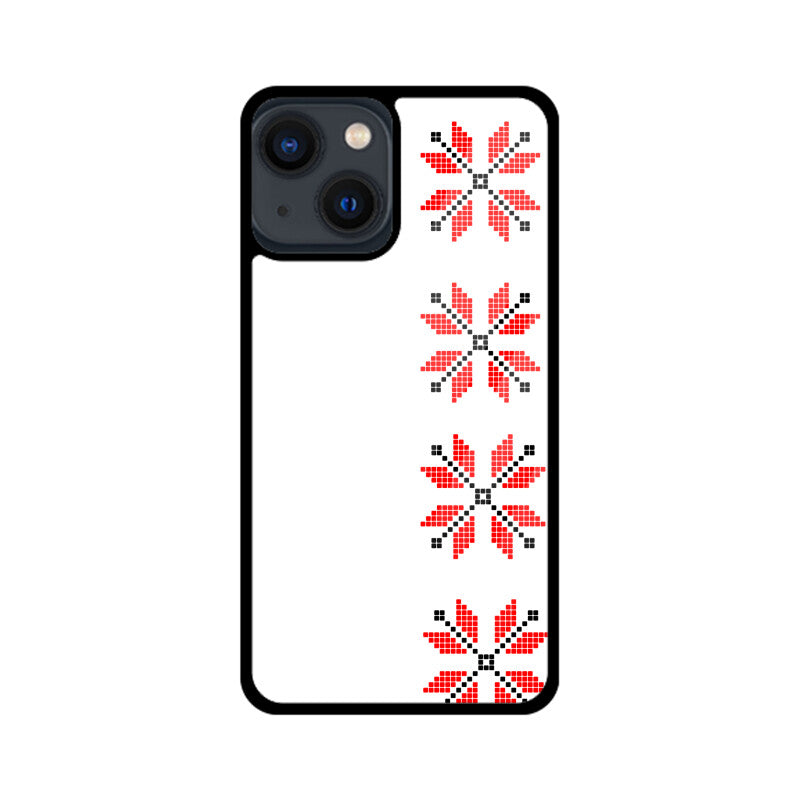 White Red Black Traditional Ukrainian Embroidery Pattern Phone Case