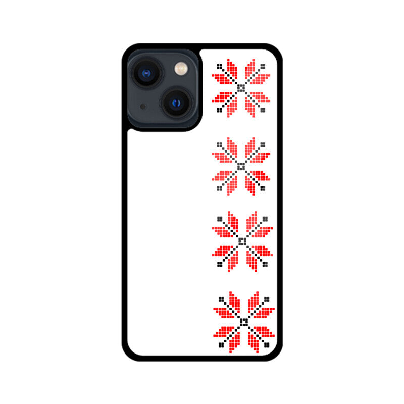 White Red Black Traditional Ukrainian Embroidery Pattern Phone Case