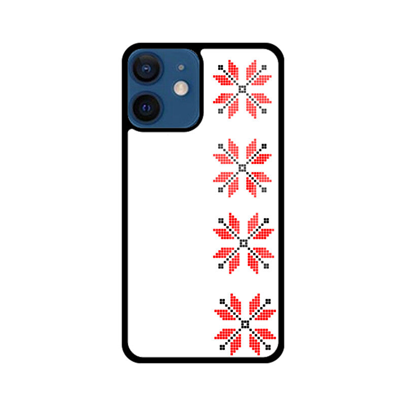 White Red Black Traditional Ukrainian Embroidery Pattern Phone Case