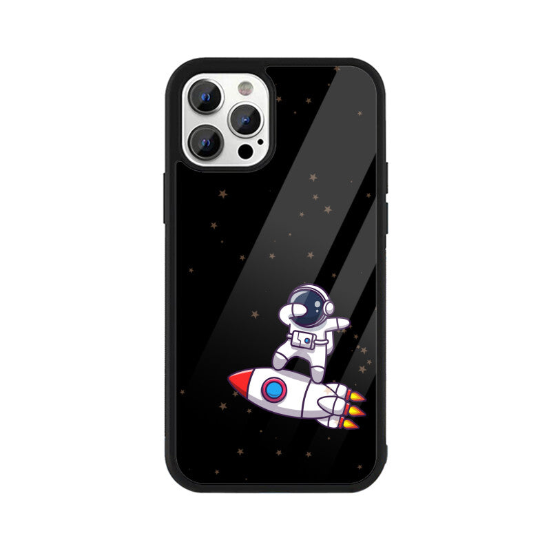 Black White Cute Astronaut Cartoon Phone Case