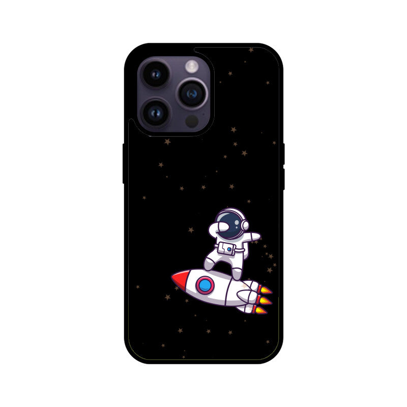 Black White Cute Astronaut Cartoon Phone Case