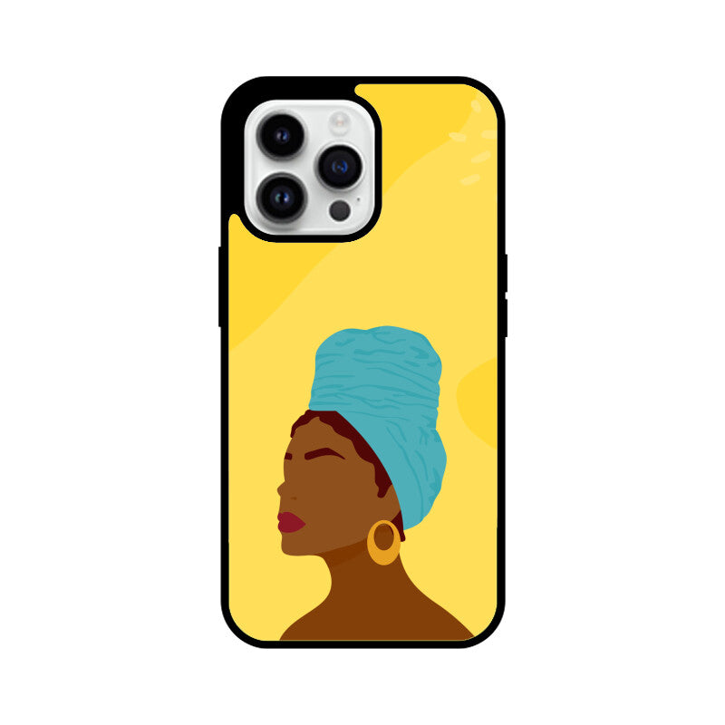 Young Beauty Woman Girl Face Silhouette Portrait Minimalist Bright Phone Case