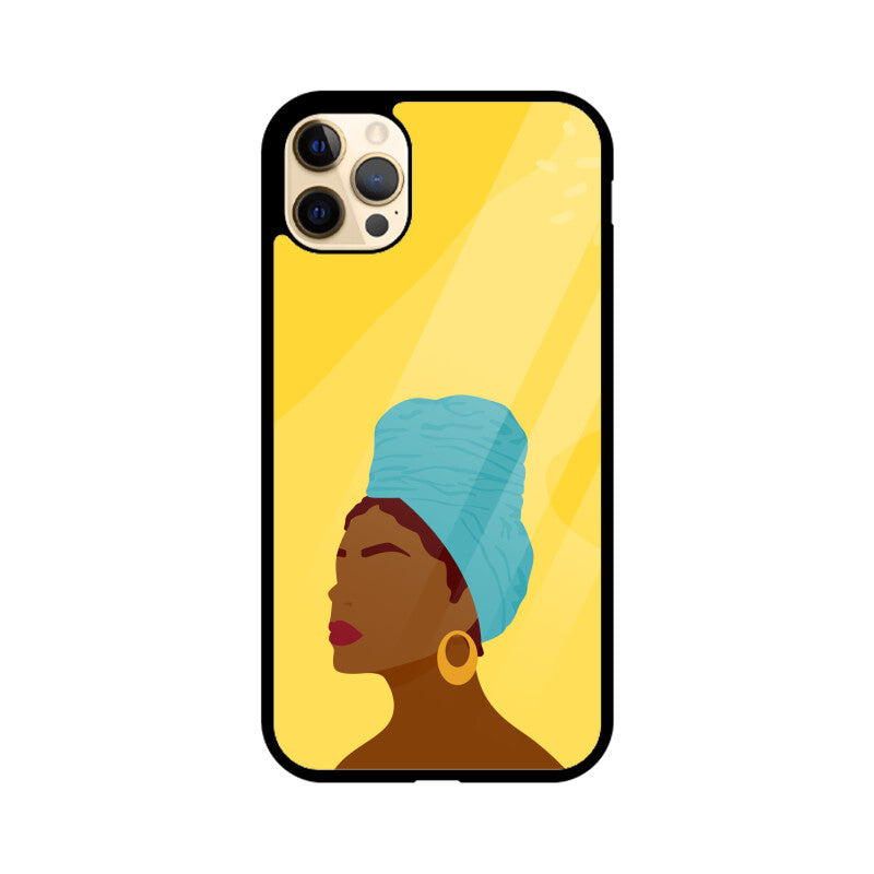 Young Beauty Woman Girl Face Silhouette Portrait Minimalist Bright Phone Case