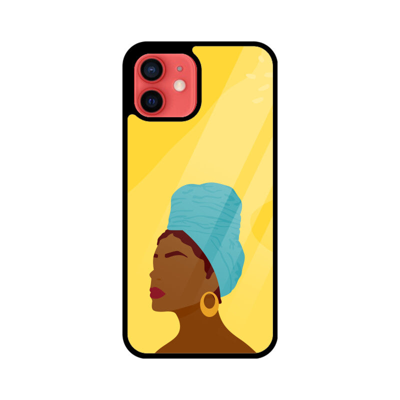 Young Beauty Woman Girl Face Silhouette Portrait Minimalist Bright Phone Case