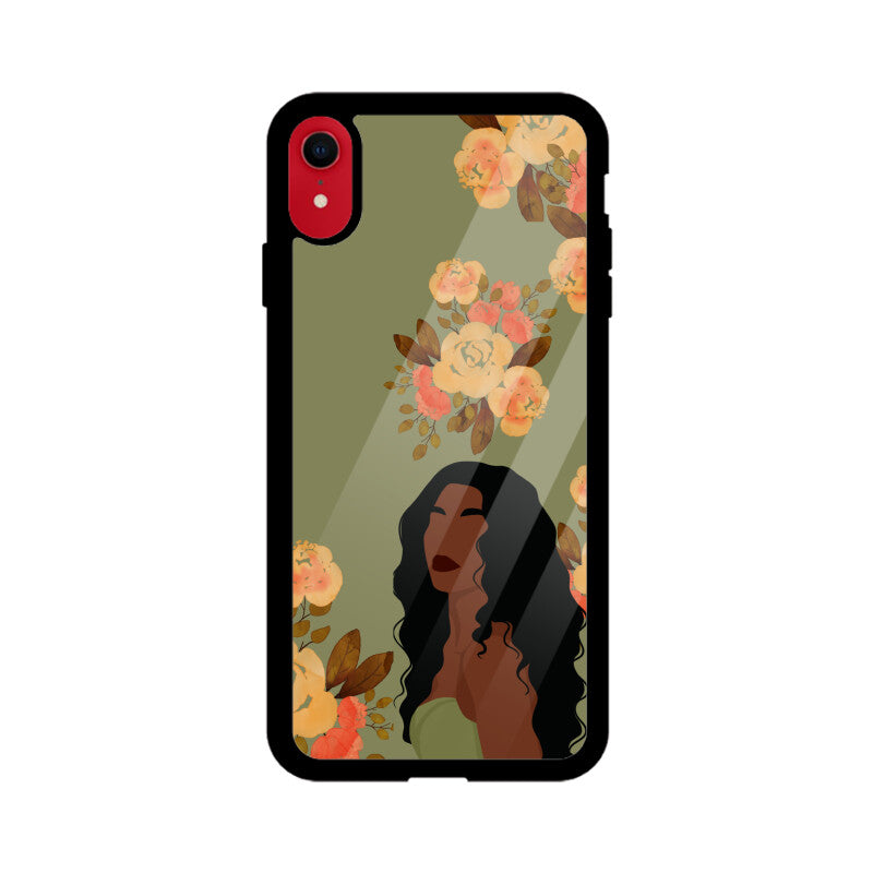 Green Floral Woman Phone Case