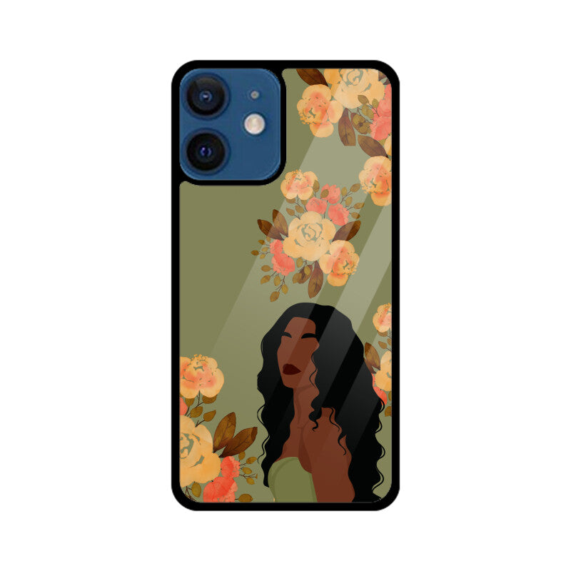 Green Floral Woman Phone Case