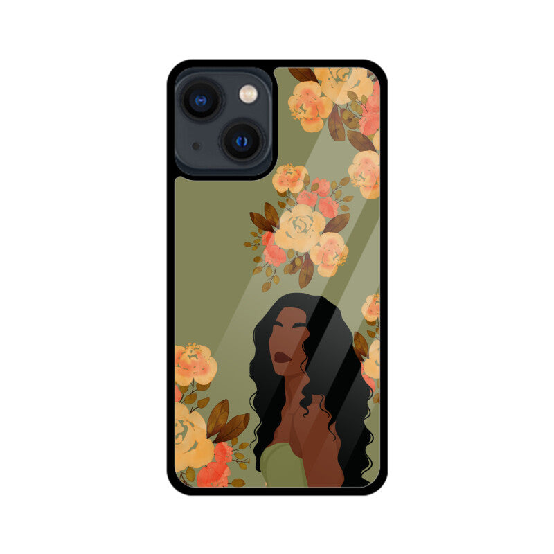 Green Floral Woman Phone Case