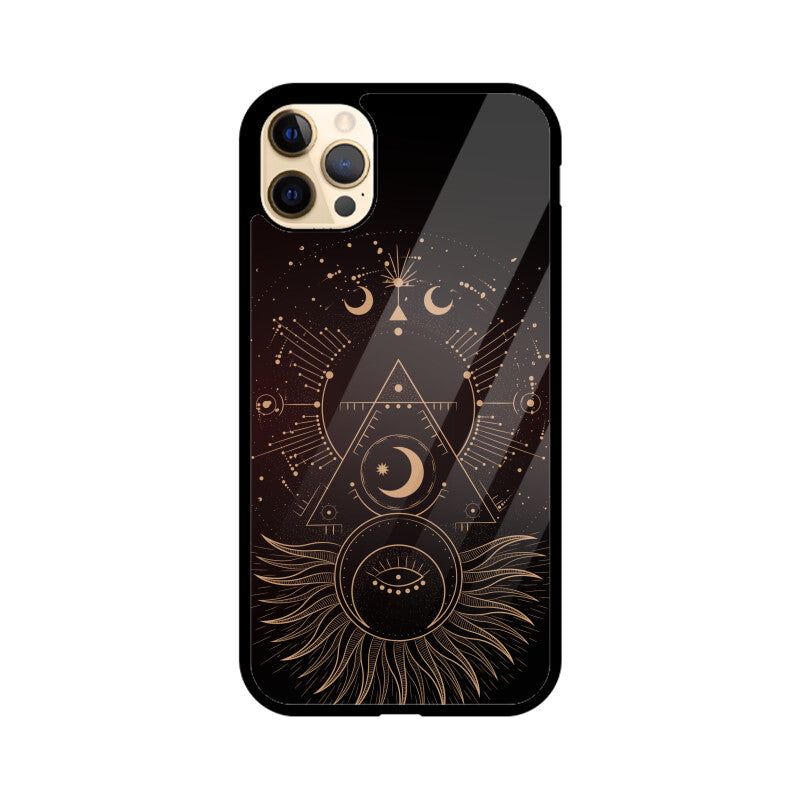 Black Elegant Line Art Astrology Phone Case