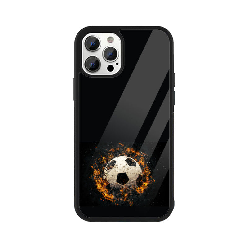 Black soccer ball phone Case