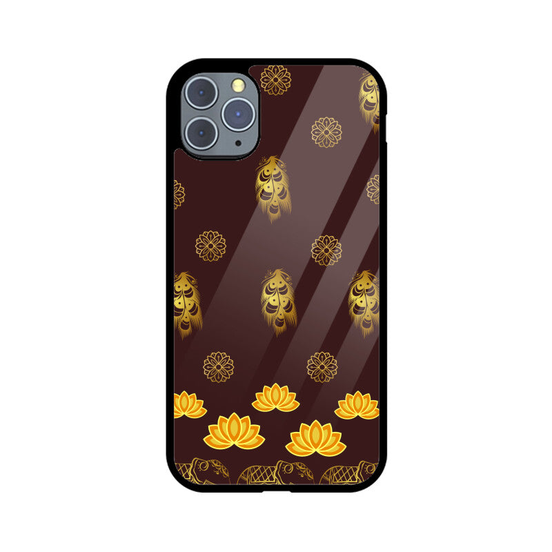 Royal Indian Art Elephant and Lotus Printed Motifs Phone Case