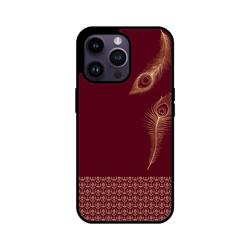 Royal India Mor Pankh Art in Maroon Color Phone Case