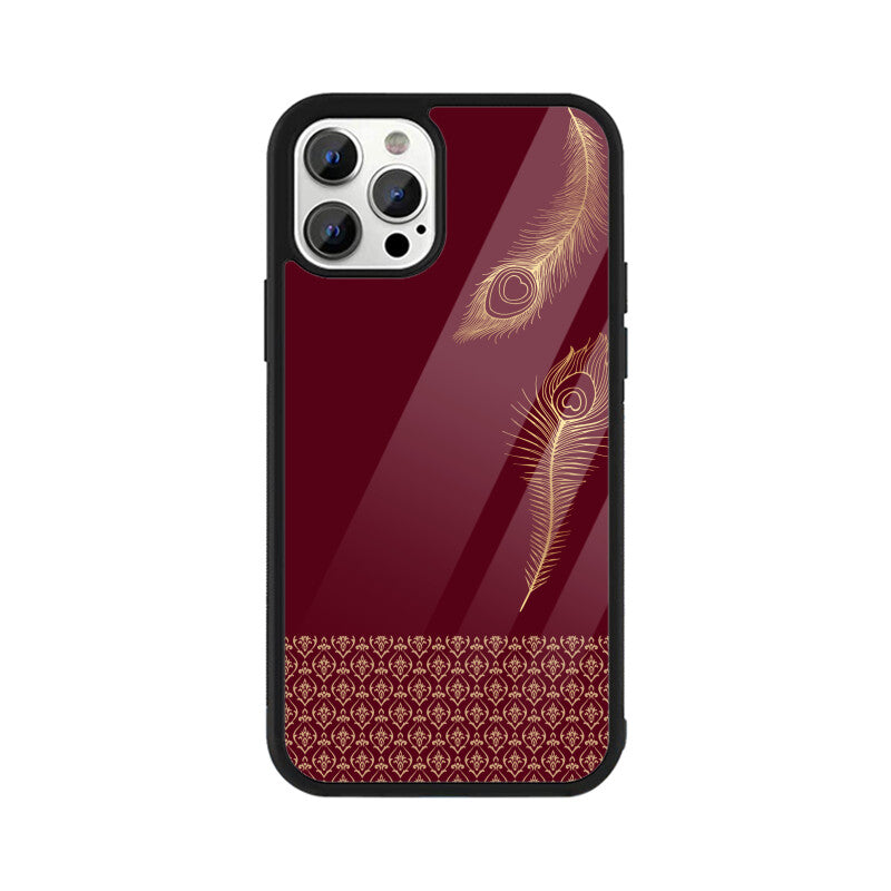 Royal India Mor Pankh Art in Maroon Color Phone Case