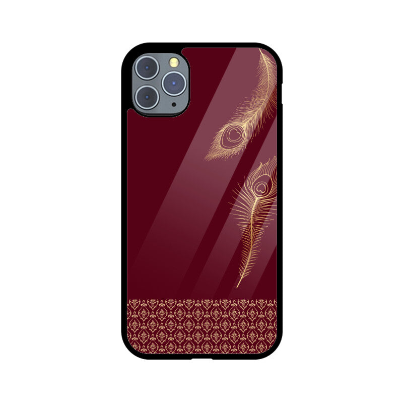 Royal India Mor Pankh Art in Maroon Color Phone Case