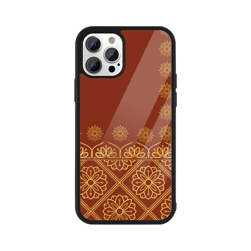 Royal India Art Rust and Gold Floral Patterns Phone Case