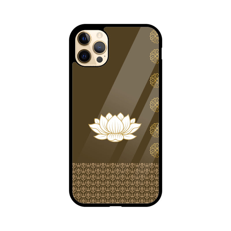 Royal India Art Olive and Gold Lotus Printed Phone Case