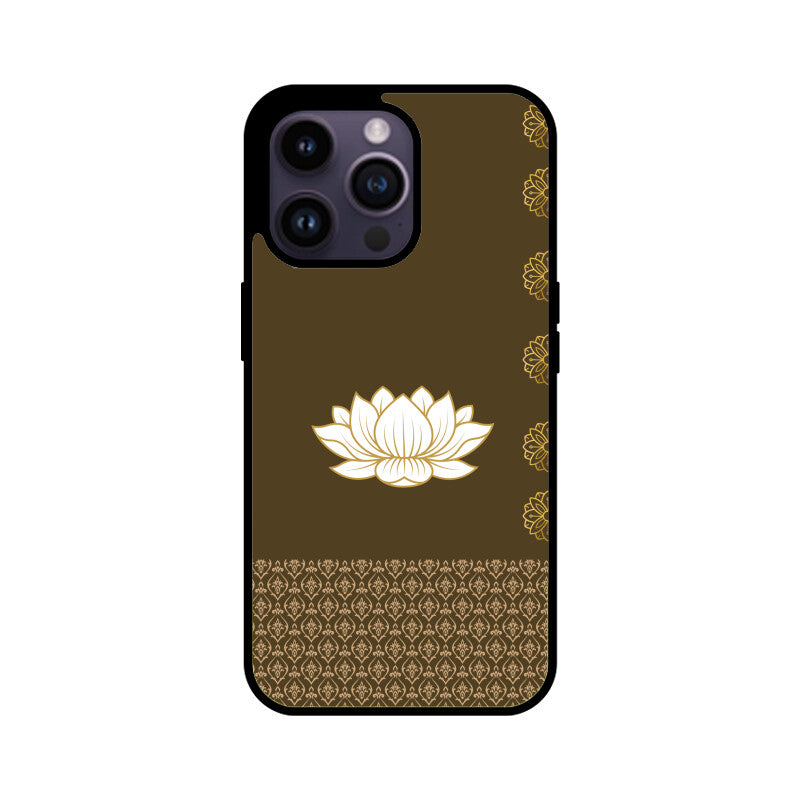 Royal India Art Olive and Gold Lotus Printed Phone Case