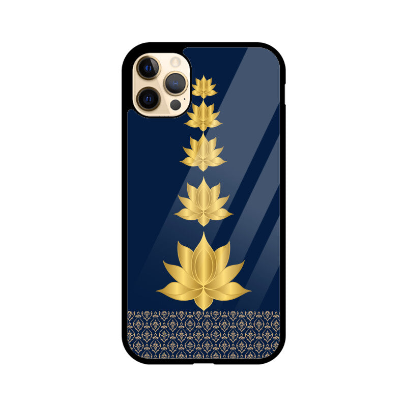 Royal India Art Blue and Gold Lotus Printed Phone Case