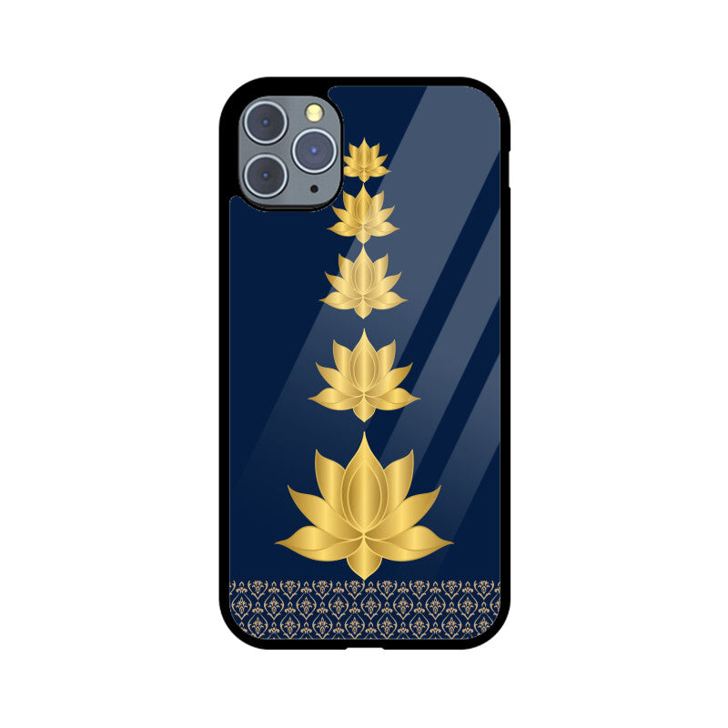 Royal India Art Blue and Gold Lotus Printed Phone Case