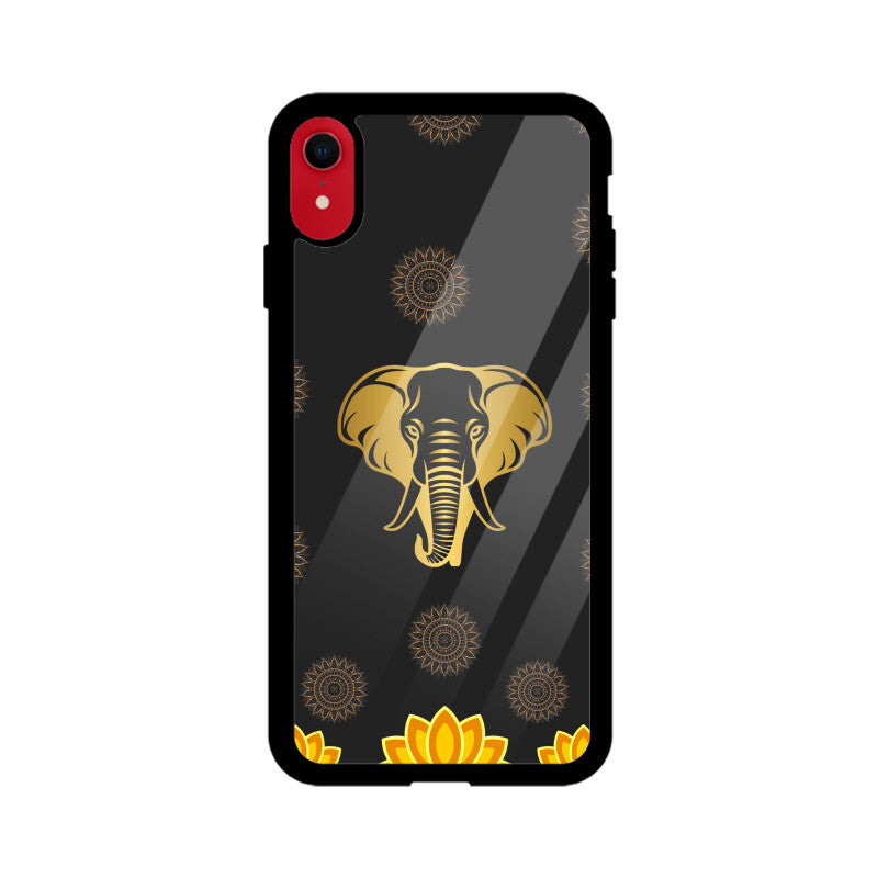 ROYAL INDIA ART Elephant and Lotus in Black Phone Case